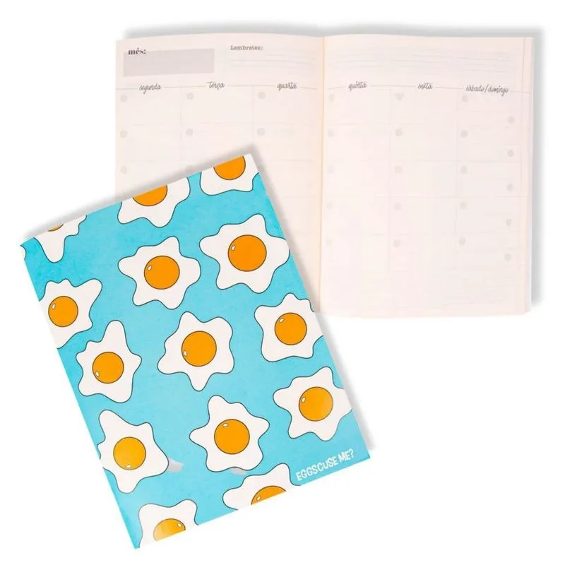 Planner Mensal Azul Ovos Eggscuse-Me