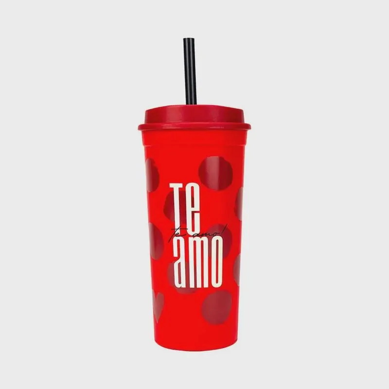 Copo com canudo slim - bons desejos te amo uatt
