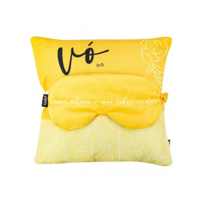 Kit almofada com tapa olhos - cultivar O amor vó - uatt
