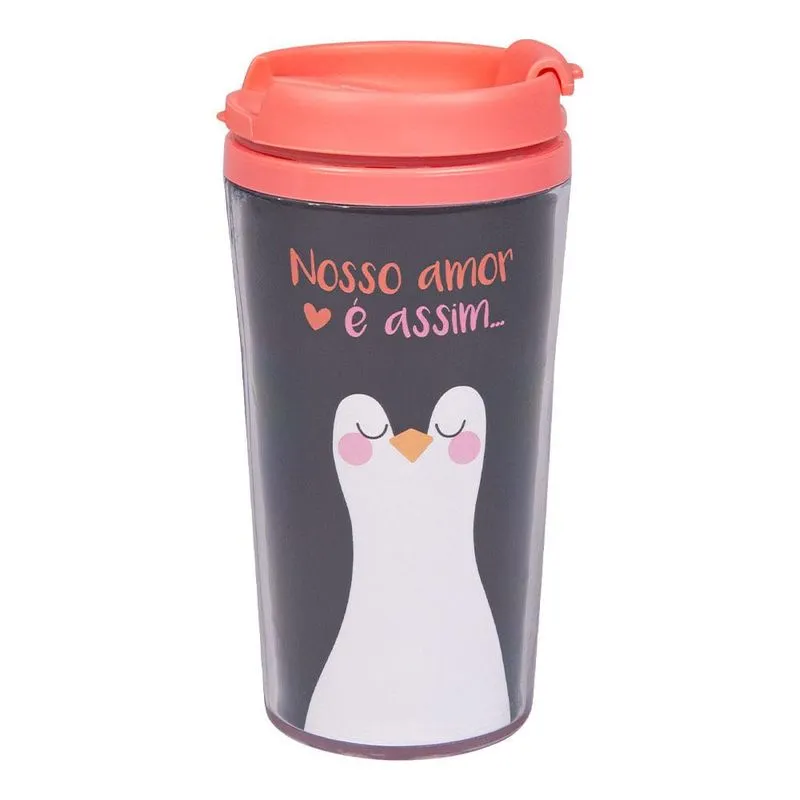 Copo Térmico Pop Amor De Pinguim - 200ml
