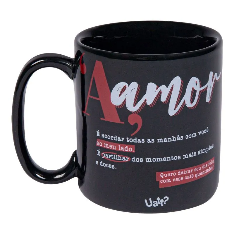 Caneca cilindrica 360ML - dicionario do amor uatt