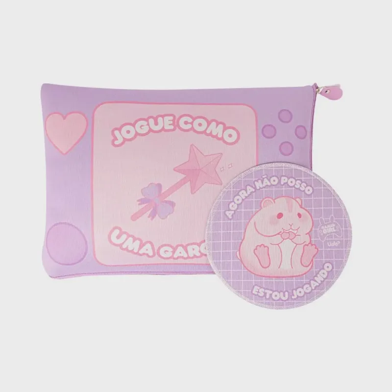 Capa de notebook com mouse pad - gamer girl uatt