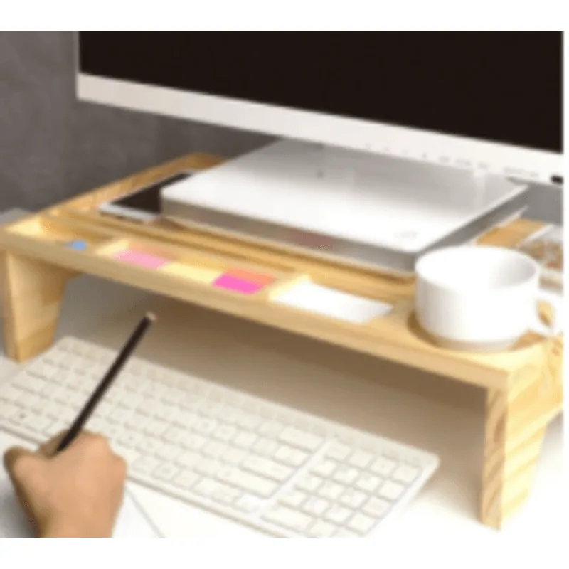 Suporte para monitor com organizador pinus