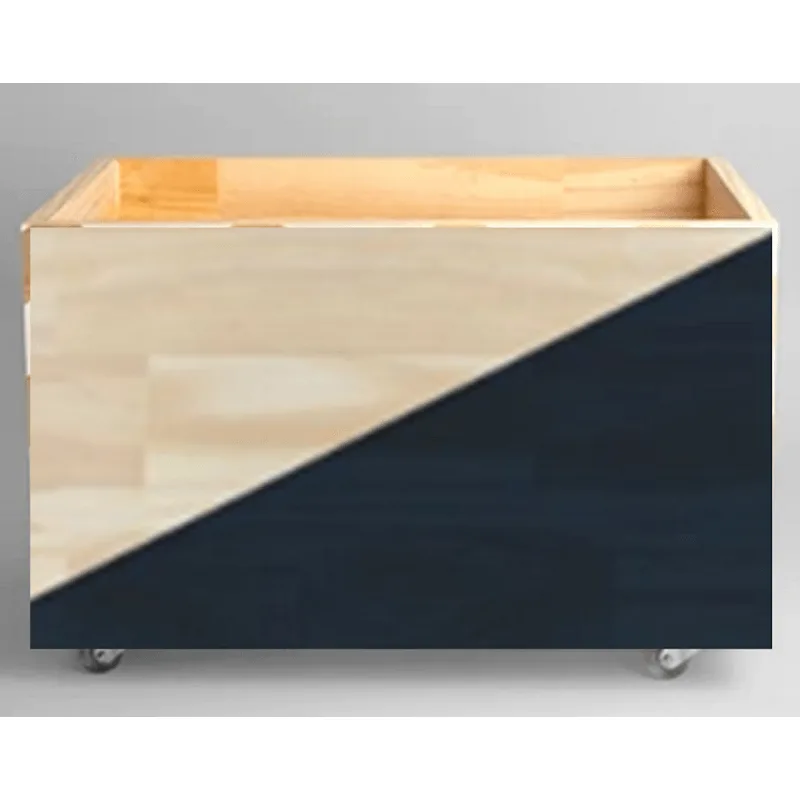 Bau pinus com rodinha diagonal preto