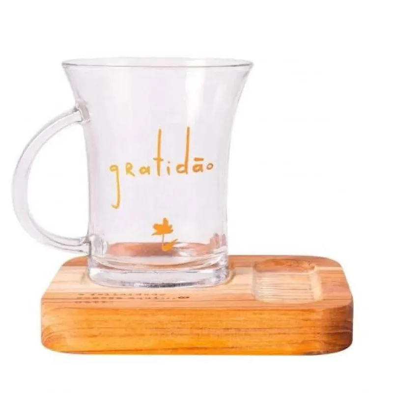 Caneca 210Ml Com Base De Madeira Naturals 35112