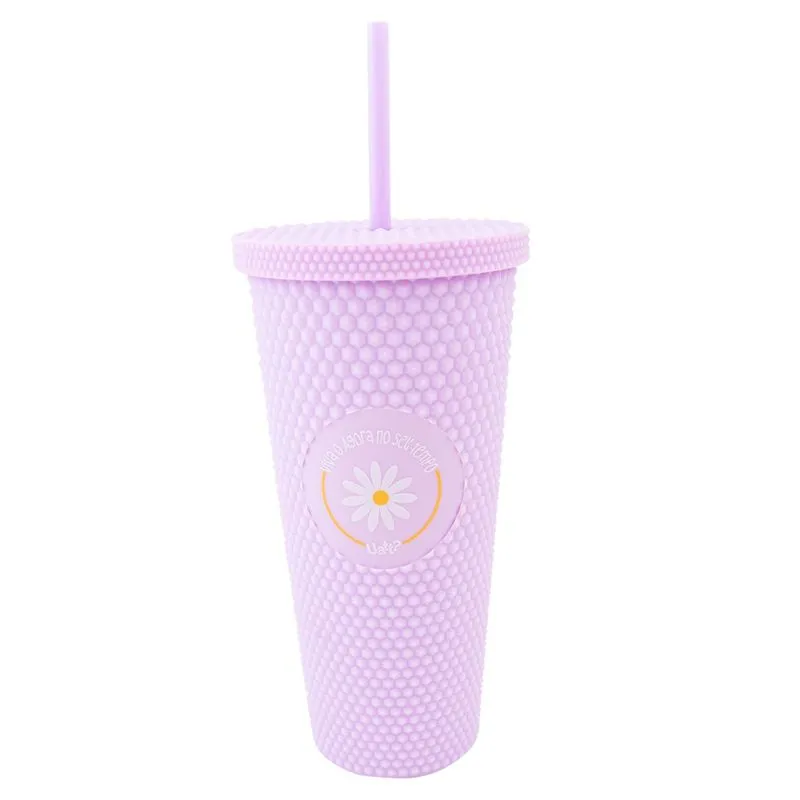 Copo c/ canudo texturizado 700ML calmomila fosco uatt