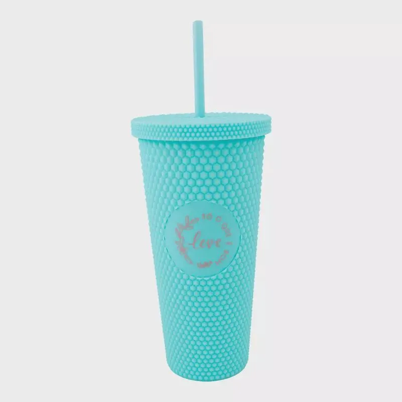 Copo canudo texturizado 700ML leve so O que E bom fosco uatt