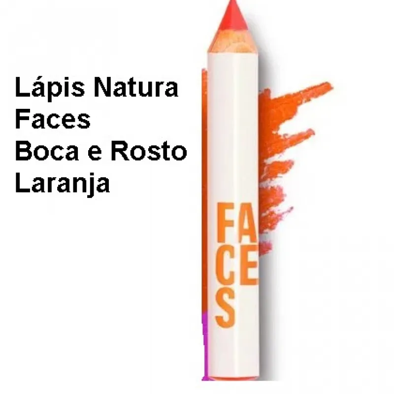 Lápis Boca e Rosto Faces Neon Laranja 1,2g - Natura