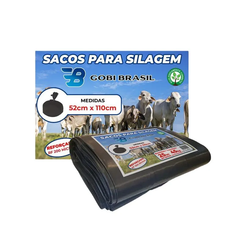 Sacos Para Silagem 52x110 - 200 Micras Com 100 Unidades
