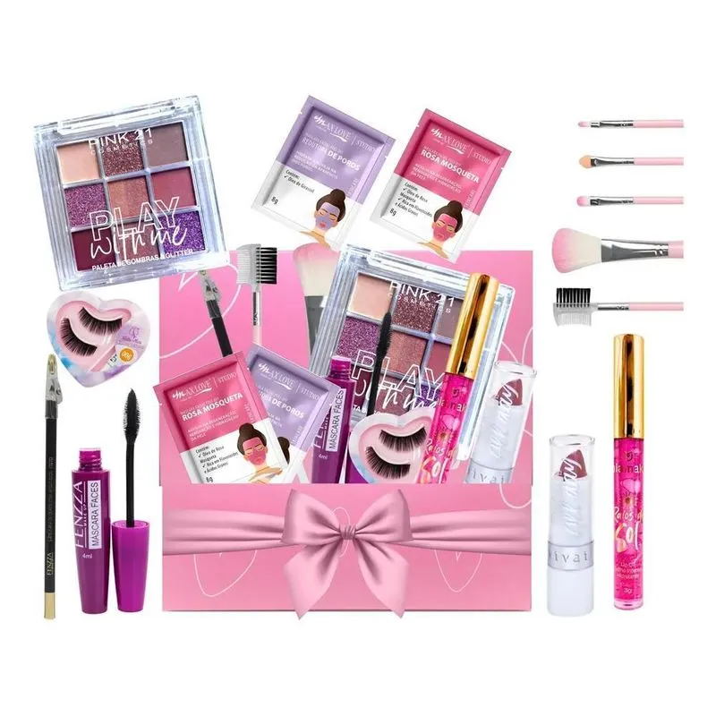 3x Combo Kit Maquiagem Skin Care Presente Adolescente Menina