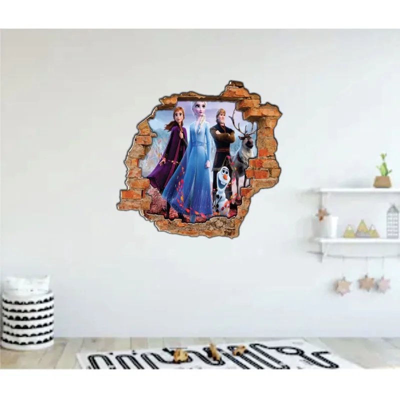 Adesivo Buraco Parede Filme Frozen Elsa tamanho 55cm x 50cm