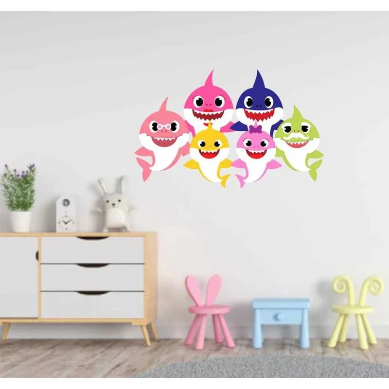 Adesivo de Parede Baby Shark Tamanho 90cmx50cm p01