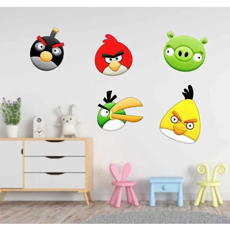 Adesivo de Parede Angry Birds Tamanho 25cm cada mod 07