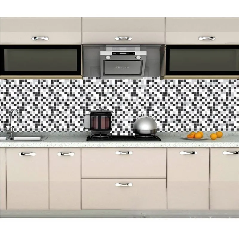 Adesivo Pastilha preto e branco tamanho 2,7m x50cm m7