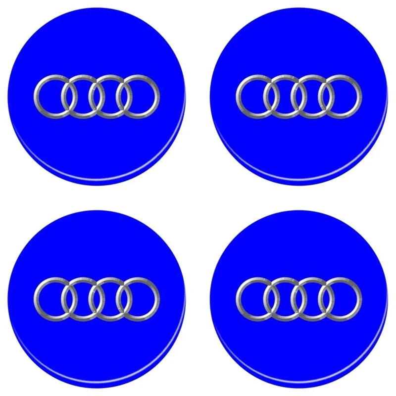 Adesivo Emblema Audi Roda Resinado Azul