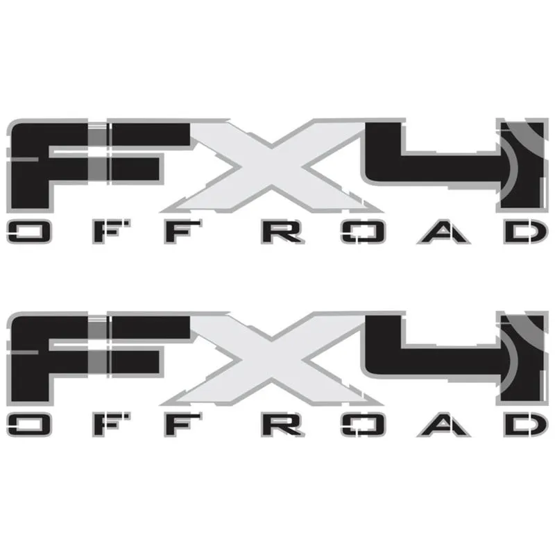 Par Adesivos Fx4 Off Road Ford Preto e Branco