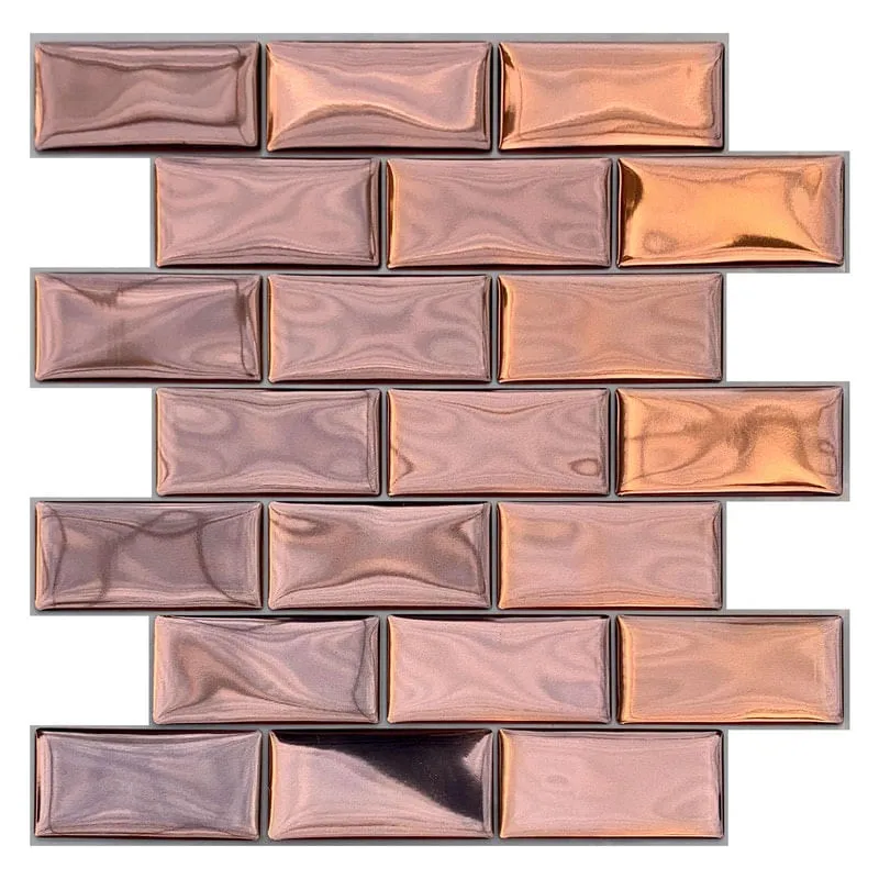 Pastilha Adesiva Tijolinho Rose Gold 4 Placas Material 3 M