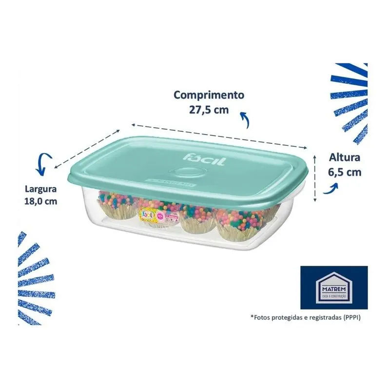Kit 4 Potes Plástico Hermético Sanremo 1,8l Micro-ondas