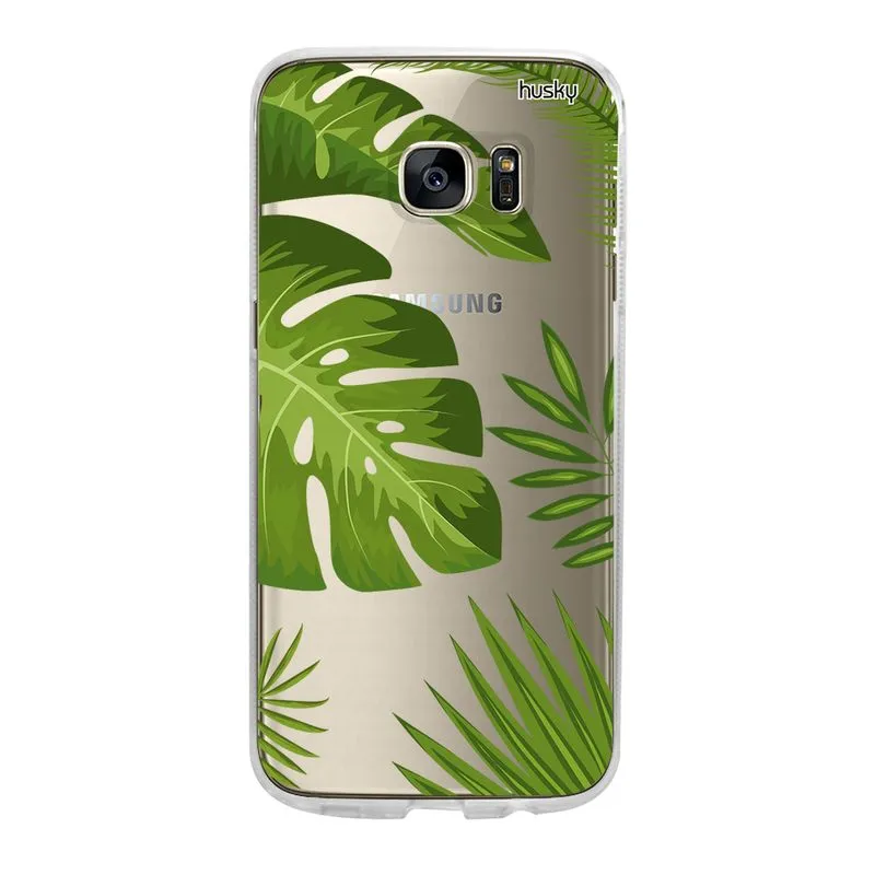 Capa Personalizada para Galaxy S7 Edge - Plantas Folhas Grandes - Husky