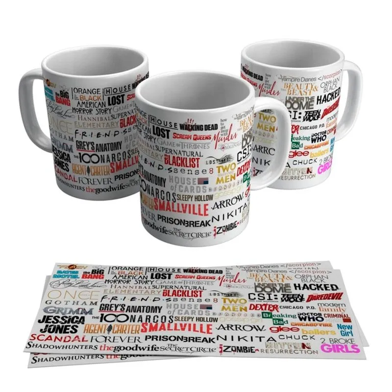 Caneca Netflix Logotipos Séries Seriados Tv Vários Presente