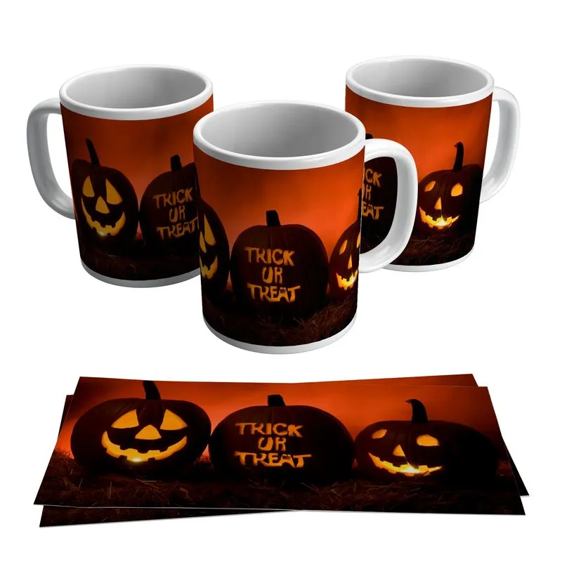 Caneca Dia Das Bruxas Halloween Trick Or Treat Abóbora 325ml