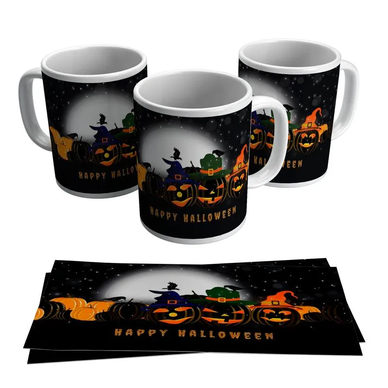 Caneca Dia Das Bruxas Happy Halloween Abóbora 325ml