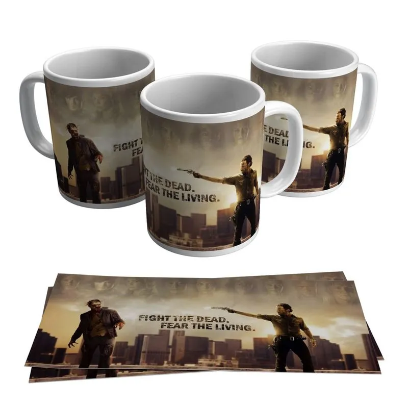 Caneca Walking Dead Fight The Dead Fear The Living 325ml