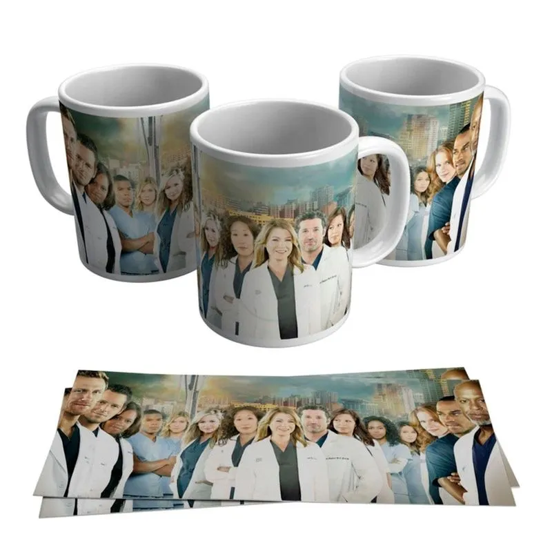Caneca Greys Anatomy Personagens Série TV Seriado Netflix
