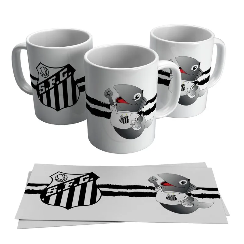 Caneca Personalizada Santos Peixe Mascote Futebol 325ml
