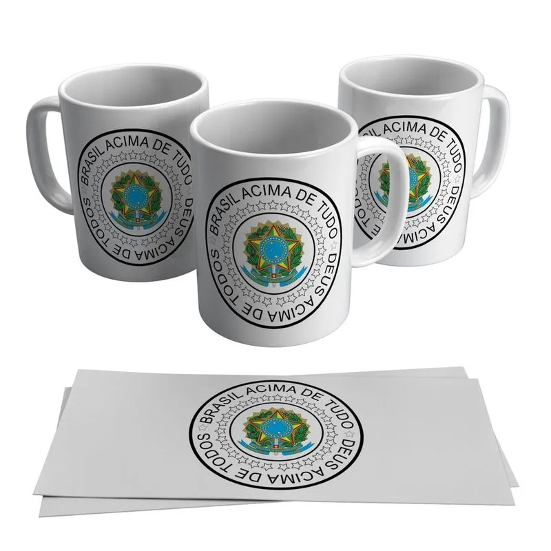 Caneca Brasil Acima De Tudo Deus Acima De Todos 325ml
