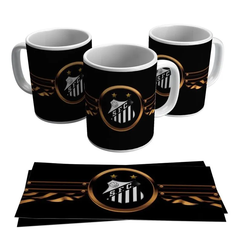 Caneca Personalizada Santos Escudo Peixe Futebol Logo 325ml