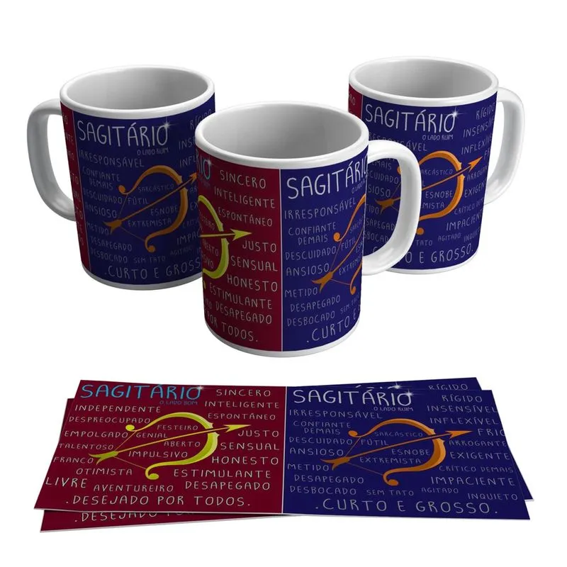 Caneca Sagitário Signo Zodíaco Horóscopo 325ml