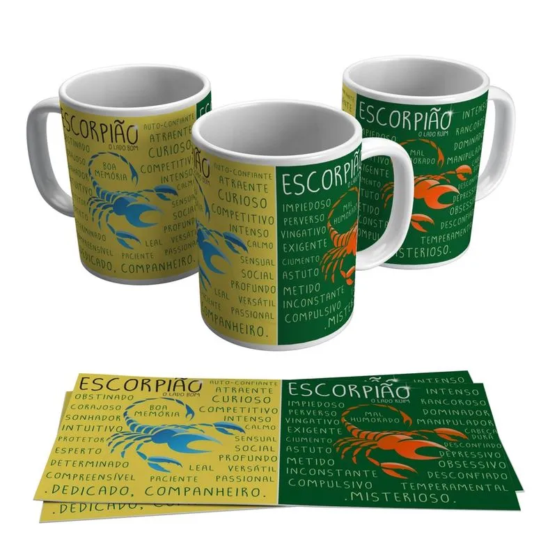 Caneca Escorpião Signo Horóscopo Zodíaco 325ml