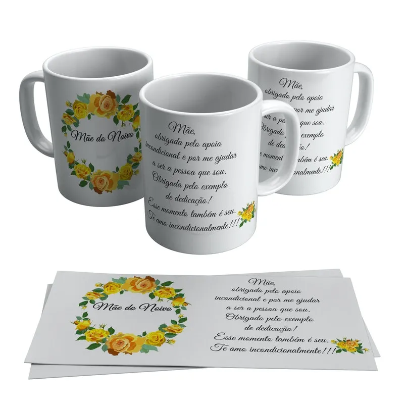 Caneca Mãe do Noivo Casamento Lembrança Presente Casal