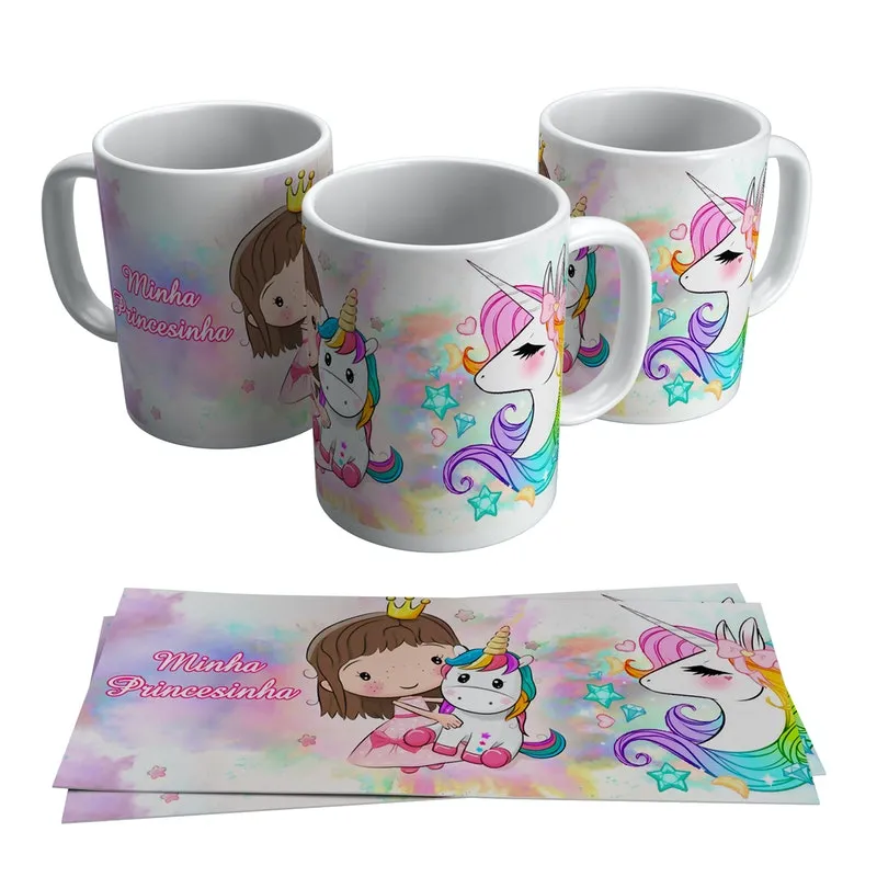 Caneca Unicórnio Presente Menina Princesa Criança
