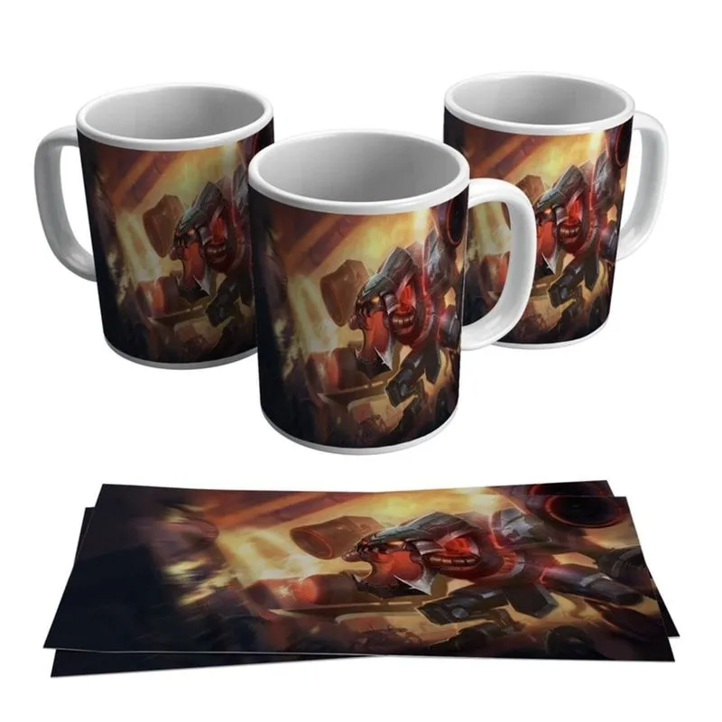 Caneca Cho Gath Skins League of Legends LOL Gamer Jogo Geek