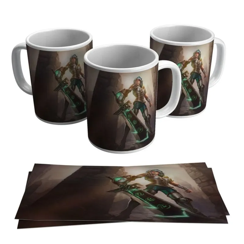 Caneca Riven Skins League of Legends LOL Gamer Geek Jogo
