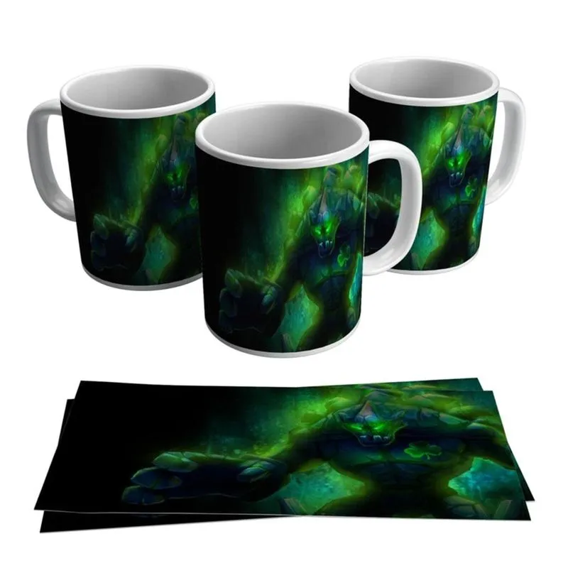 Caneca Malphite Skins League of Legends LOL O Fragmento do Monolito