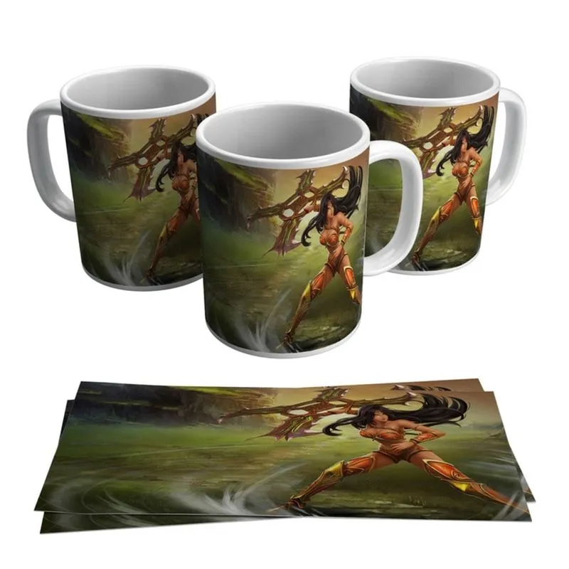 Caneca Sivir Skins League of Legends LOL Game Geek Jogo Gamer
