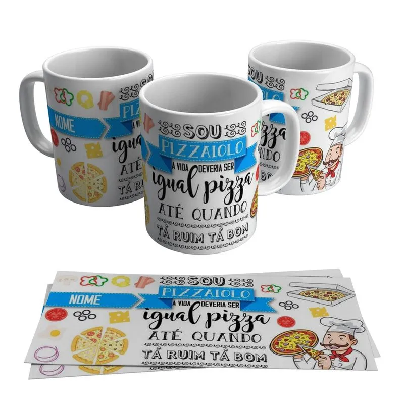 Caneca Pizzaiolo Pizza Profissão Cozinheiro Comida 325ml