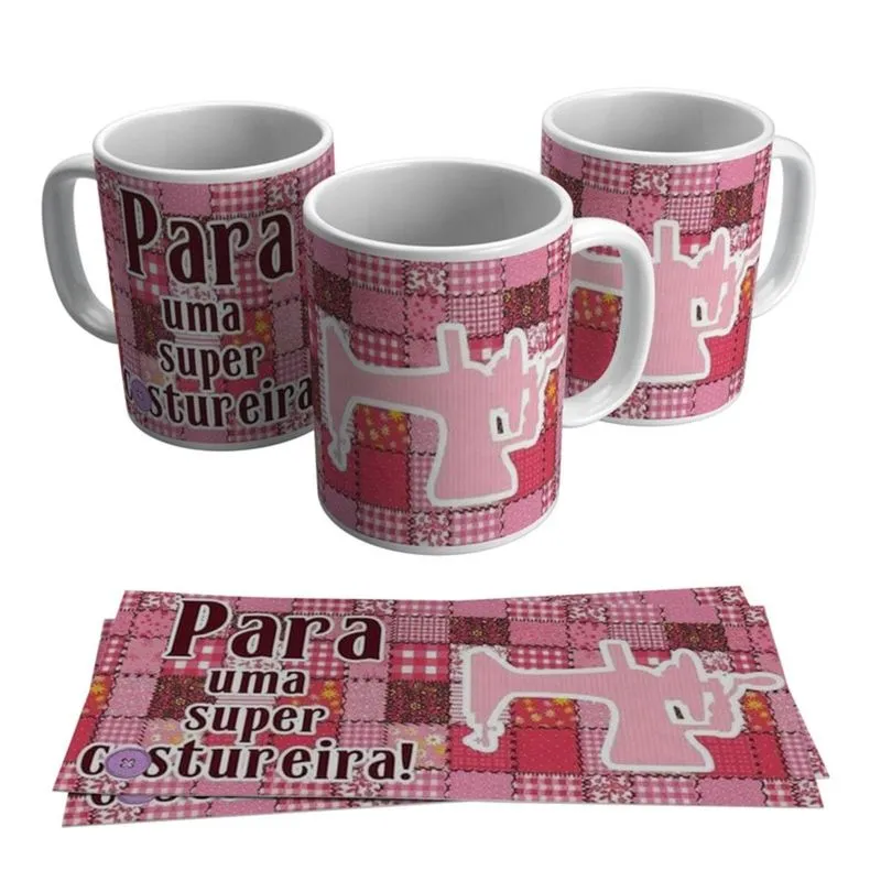 Caneca Costureira Presente Máquina de Costurar Costura