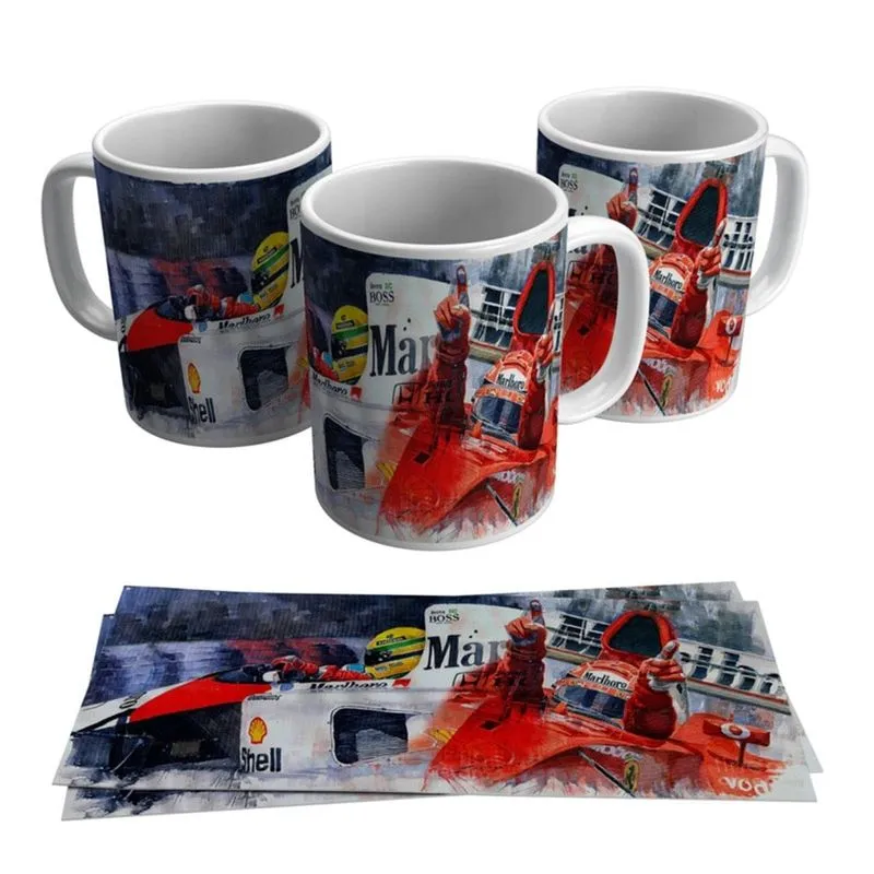 Caneca Ayrton Senna Alain Prost Piloto Fórmula 1 Carros