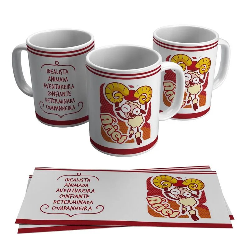 Caneca Ariana Signo Áries Qualidades Horóscopo 325ml