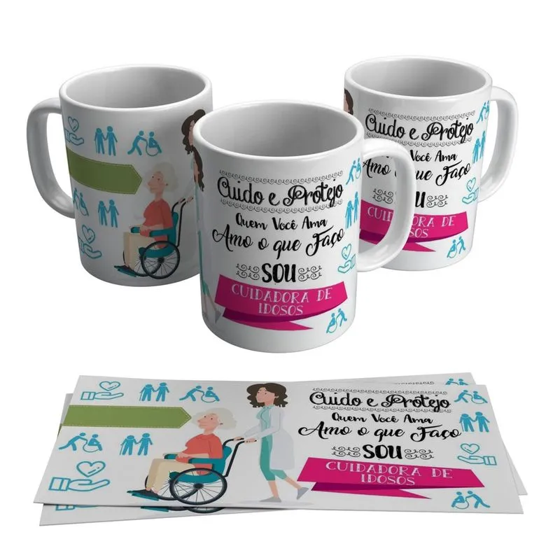 Caneca Cuidadora Idosos Enfermeira 325ml