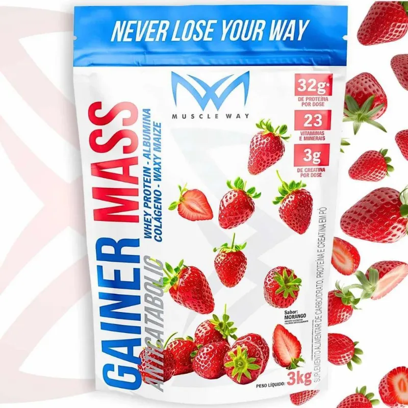Gainer Mass Anticatabolic Refil 3kg - Muscle Way Sabor Moran