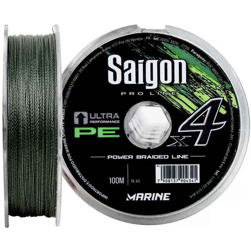 Linha Multifilamento Saigon X4 0,33mm 45lb 100m Verde