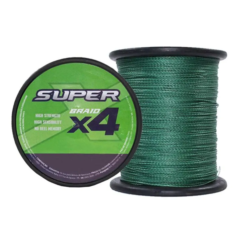 Linha Pesca Multifilamento Super Braid X4 500m 0.28mm 40lbs