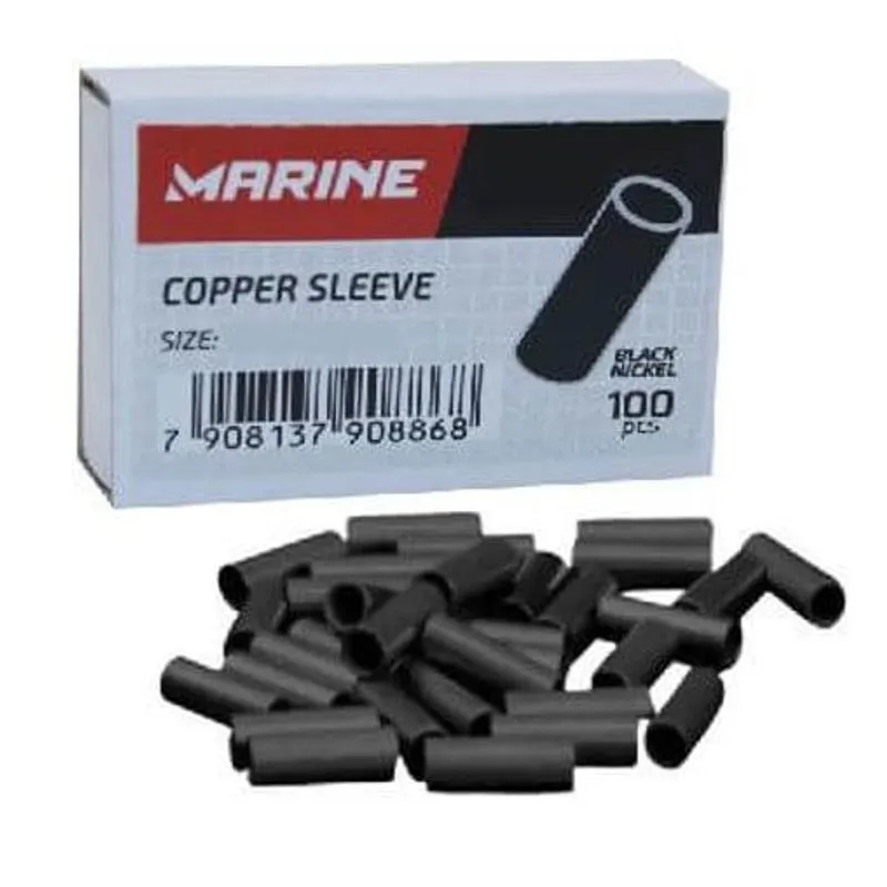 Luva Cano Conector Cabo Fio Aço Pesca 1,8x7,8mm Black Marine