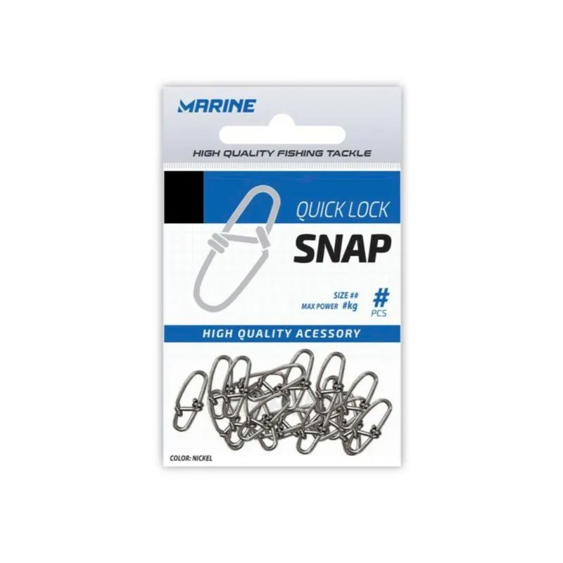 Snap Marine Quick Lock N°1 20 Pçs 12kg Aço Nickel Prata Predadores Duplo Robusto