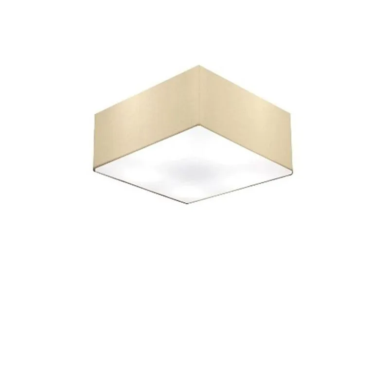 Plafon Quadrado Md-3000 Cúpula Em Tecido 12/25x25cm Algodão Crú - Bivolt